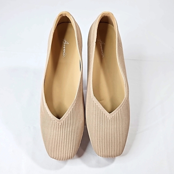 Arromic Tan Square Toe Flats Size 10 - Picture 1 of 8